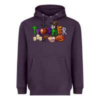 Plum halloween teacher Heavyweight Hoodie - LillyAllenDesigns