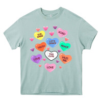 Arona womens valentine candy heart valentines day vneck Heavy Core Tee - tuanDangUi