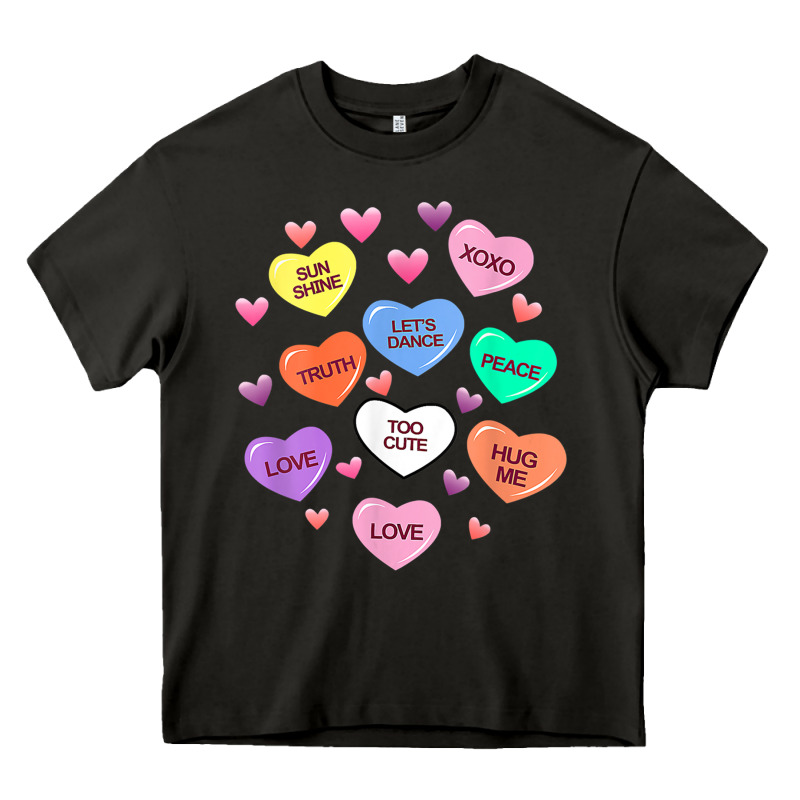 Womens Valentine Candy Heart Valentines Day Vneck Heavy Core Tee by tuanDangUi | Teevron