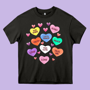 Womens Valentine Candy Heart Valentines Day Vneck Heavy Core Tee Designed By Tuandangui