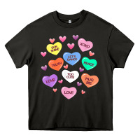 Asphalt womens valentine candy heart valentines day vneck Heavy Core Tee - tuanDangUi