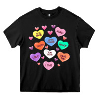 Black womens valentine candy heart valentines day vneck Heavy Core Tee - tuanDangUi