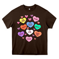 Chocolate Brown womens valentine candy heart valentines day vneck Heavy Core Tee - tuanDangUi