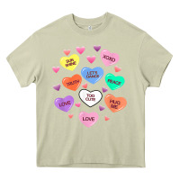 Mossy womens valentine candy heart valentines day vneck Heavy Core Tee - tuanDangUi