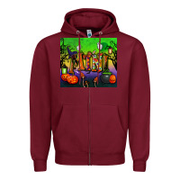 Burgundy halloween mini tumbler Zipper Hoodie - BundleAndBundleShop