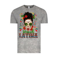 Cloud Rock Proud Latina Skull Girl Messy Bun Vintage Tee - texasbilliewilder