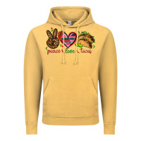 Vintage Mustard Peace love tacos Vintage Hoodie - NancyCooperArtShop