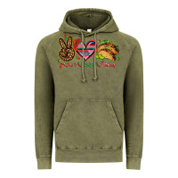 Vintage Olive Peace love tacos Vintage Hoodie - NancyCooperArtShop