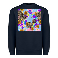 Navy stars and sunflowers seamless pattern Heavyweight Sweatshirt - FaDigitalArtStudio