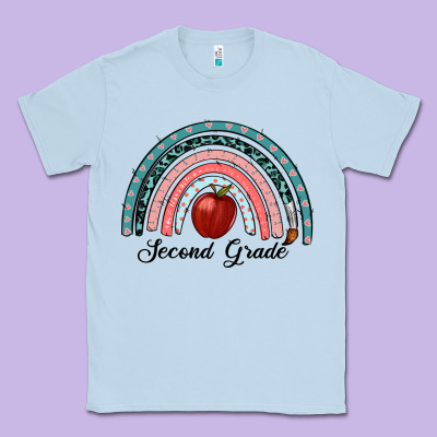 Second Grade Rainbow Classic Tee Designed By Ranaportraitstore