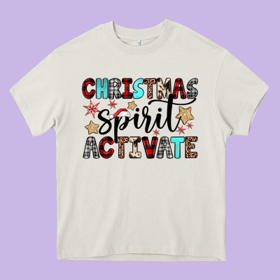 Christmas Spirit Activate Heavy Core Tee Designed By Jahusdesignshop