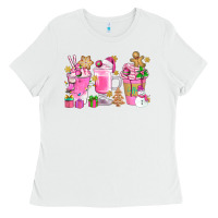 White Pink Christmas Coffee Cups Bbs Ladies Tee - BundleAndBundleShop