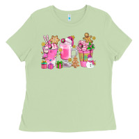 Matcha Pink Christmas Coffee Cups Bbs Ladies Tee - BundleAndBundleShop
