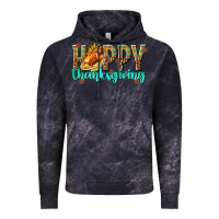 Cloud Black Happy Thanksgiving with Turkey Vintage Hoodie - texasbilliewilder