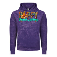 Cloud Purple Happy Thanksgiving with Turkey Vintage Hoodie - texasbilliewilder