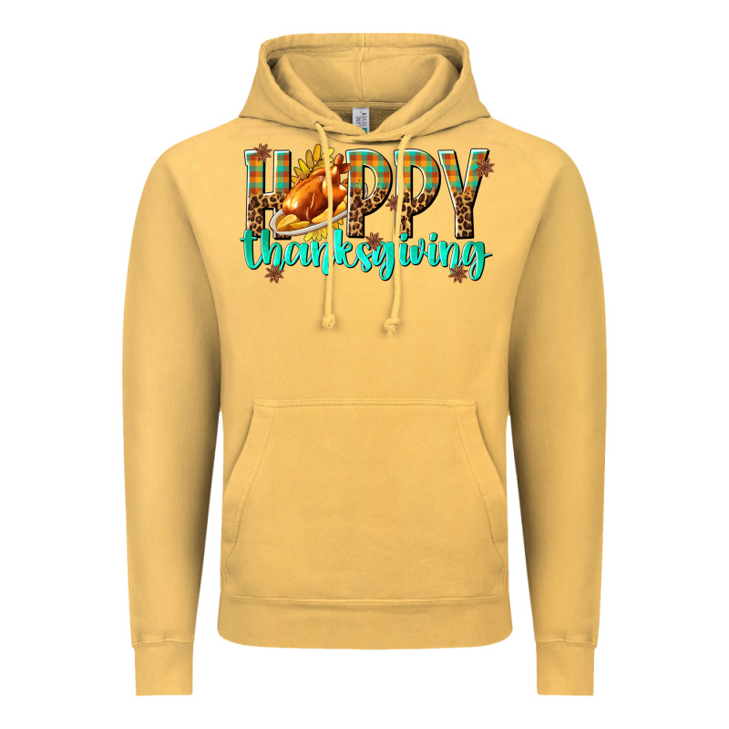 Happy Thanksgiving With Turkey Vintage Hoodie by texasbilliewilder | Teevron