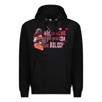 Black sloth why fall in love when you can fall asleep Premium Hoodie - FaDigitalArtStudio