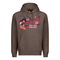 Coffee sloth why fall in love when you can fall asleep Premium Hoodie - FaDigitalArtStudio