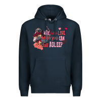 Navy sloth why fall in love when you can fall asleep Premium Hoodie - FaDigitalArtStudio