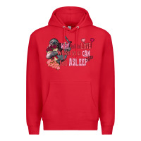 Red sloth why fall in love when you can fall asleep Premium Hoodie - FaDigitalArtStudio