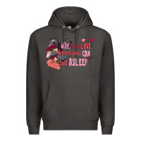 Smoke sloth why fall in love when you can fall asleep Premium Hoodie - FaDigitalArtStudio