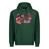 Sports Green sloth why fall in love when you can fall asleep Premium Hoodie - FaDigitalArtStudio