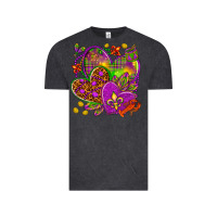 Vintage Black Mardi Gras hearts Vintage Tee - NancyCooperArtShop