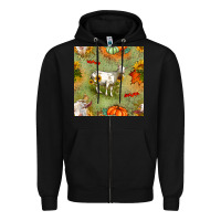 Black fall goats seamless pattern Zipper Hoodie - BundleAndBundleShop