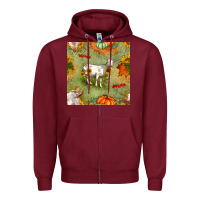 Burgundy fall goats seamless pattern Zipper Hoodie - BundleAndBundleShop