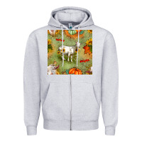 Heather Grey fall goats seamless pattern Zipper Hoodie - BundleAndBundleShop