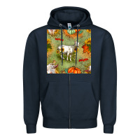 Navy fall goats seamless pattern Zipper Hoodie - BundleAndBundleShop