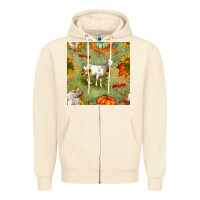 Sandshell fall goats seamless pattern Zipper Hoodie - BundleAndBundleShop