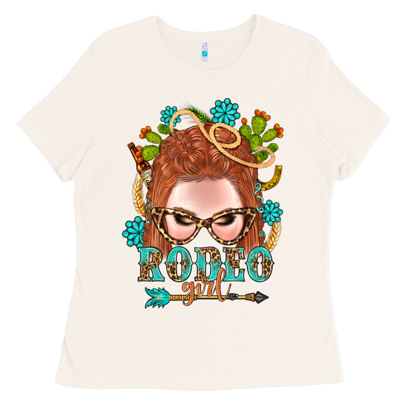 Western Rodeo Girl Braid Red Hair Ladies Tee by BundleAndBundleShop | Teevron