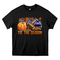 Black tis the season football Heavy Core Tee - NancyCooperArtShop