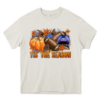 Cream tis the season football Heavy Core Tee - NancyCooperArtShop