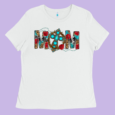Western Mom With Cross Ladies Tee Designed By Bundleandbundleshop