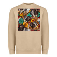 Mushroom baby hampshire pig sunflowers seamless pattern Heavyweight Sweatshirt - FaDigitalArtStudio