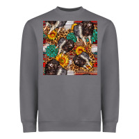 Storm baby hampshire pig sunflowers seamless pattern Heavyweight Sweatshirt - FaDigitalArtStudio