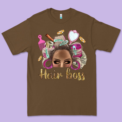 Hair Boss Afro Messy Bun With Money Bbs Premium Tee Designed By Bundleandbundleshop