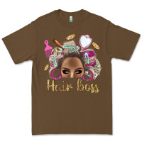 Cacao Hair Boss Afro Messy Bun With Money Bbs Premium Tee - BundleAndBundleShop
