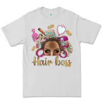 Dove Grey Hair Boss Afro Messy Bun With Money Bbs Premium Tee - BundleAndBundleShop