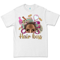 White Hair Boss Afro Messy Bun With Money Bbs Premium Tee - BundleAndBundleShop