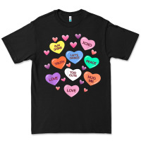 Womens Valentine Candy Heart Valentines Day Vneck Premium Tee | Teevron