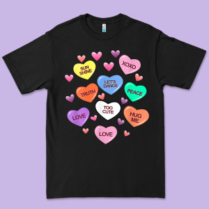 Womens Valentine Candy Heart Valentines Day Vneck Premium Tee Designed By Tuandangui