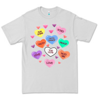 Dove Grey womens valentine candy heart valentines day vneck Premium Tee - tuanDangUi