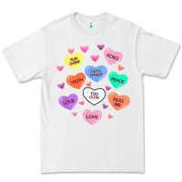 White womens valentine candy heart valentines day vneck Premium Tee - tuanDangUi