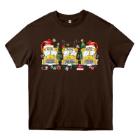 Chocolate Brown christmas school bus Heavy Core Tee - MaliasSmallBusiness