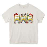 Cream christmas school bus Heavy Core Tee - MaliasSmallBusiness
