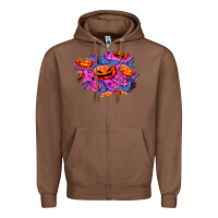 Chestnut halloween pumpkin patch  4 Zipper Hoodie - BundleAndBundleShop