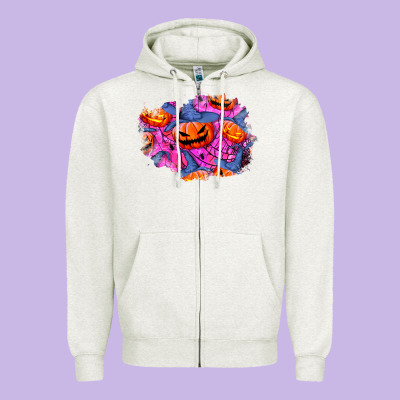 Halloween Pumpkin Patch  4 Zipper Hoodie Designed By Bundleandbundleshop